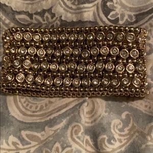 White House Black Market gold, sequined stretch bracelet